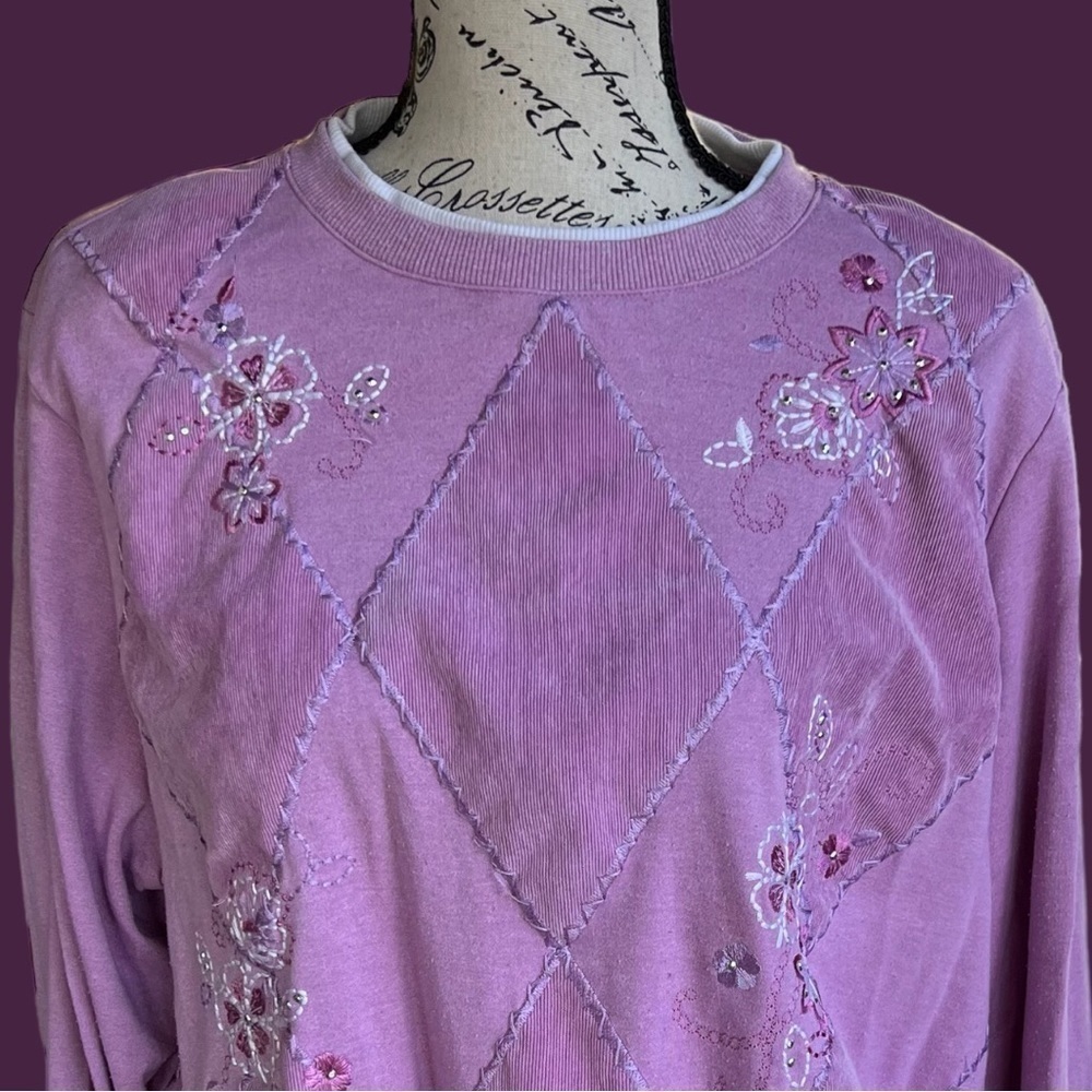 Alfred Dunner Patchwork Embellished Embroidered C… - image 2